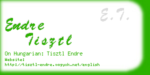 endre tisztl business card